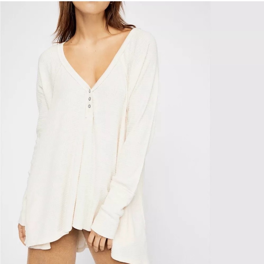 Free people we the free citrine thermal top, cream size small